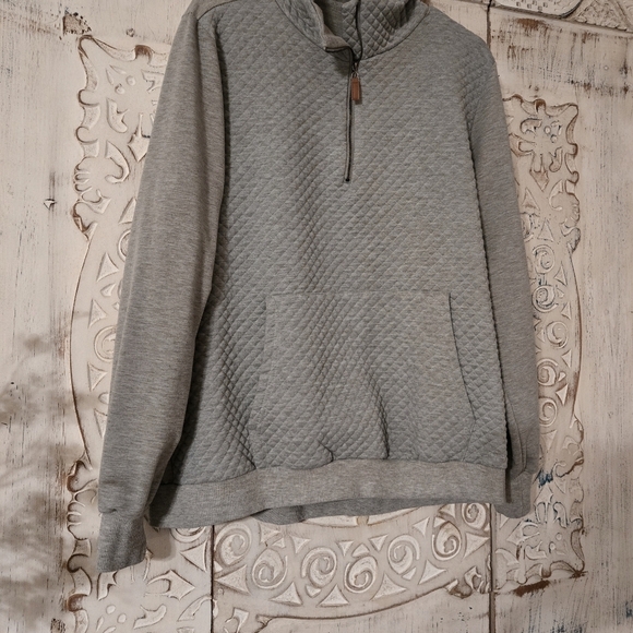 Womens Xl Comfy Gray Quilted Womens Pullover Sweater Textured Design Jeans - Picture 4 of 5